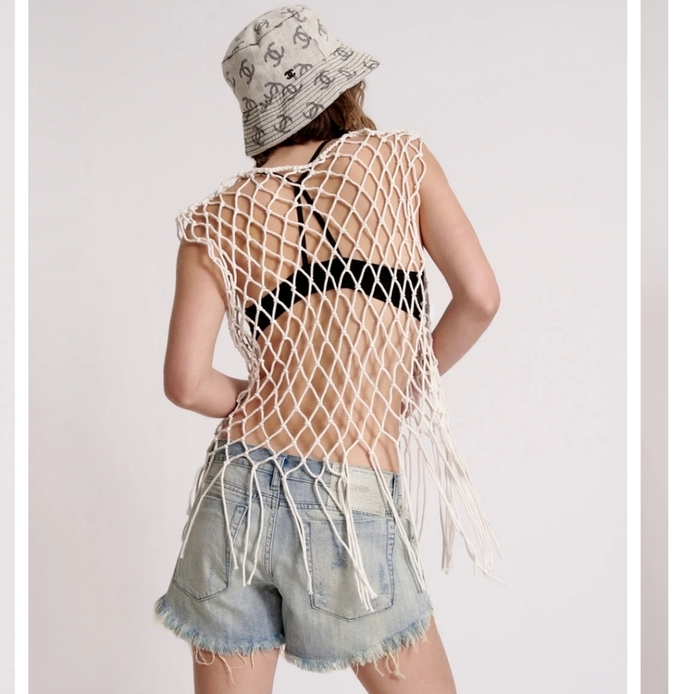 NWT One Teaspoon Hand Knotted Castaway Top - Natural